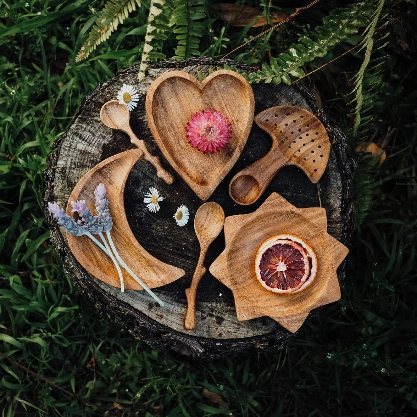 Peace, Love, and Sunshine Dishes - Chickadees Wooden Toys