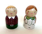 Handcrafted Wooden Peg Dolls – Boy and Girl Figurines for Imaginative Play