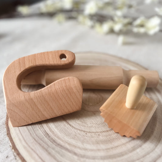 3 Piece Play Dough Tools - Chickadees Wooden Toys