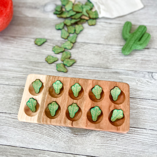 Set of 50 Wooden Cactus Counters