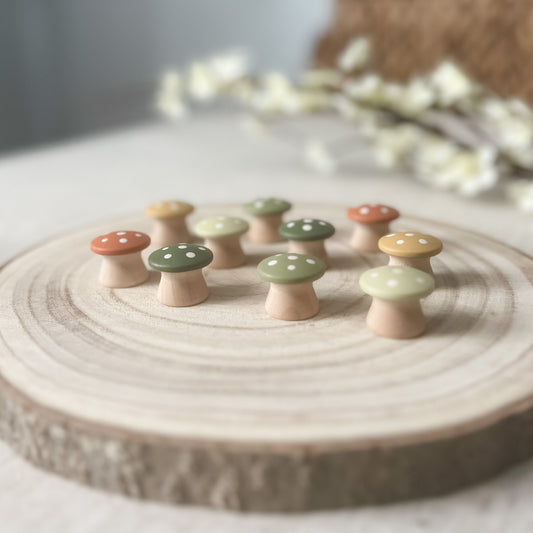 10 Spring Mushrooms - Chickadees Wooden Toys