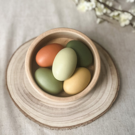 5 Spring Eggs Eggs - Chickadees Wooden Toys