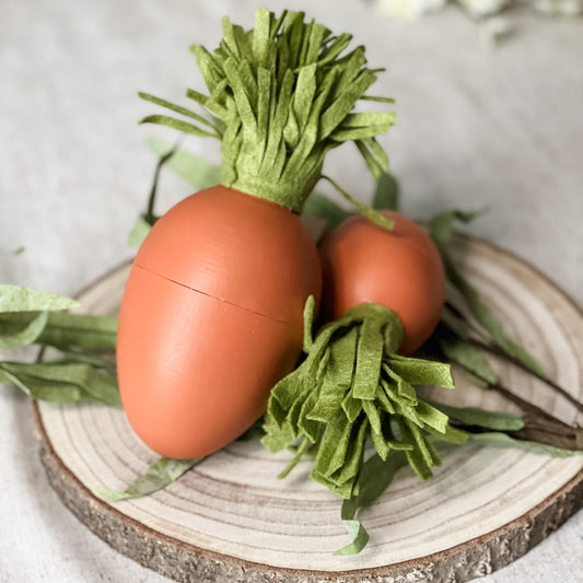 Handmade Wooden Fillable Carrot Egg - Chickadees Wooden Toys