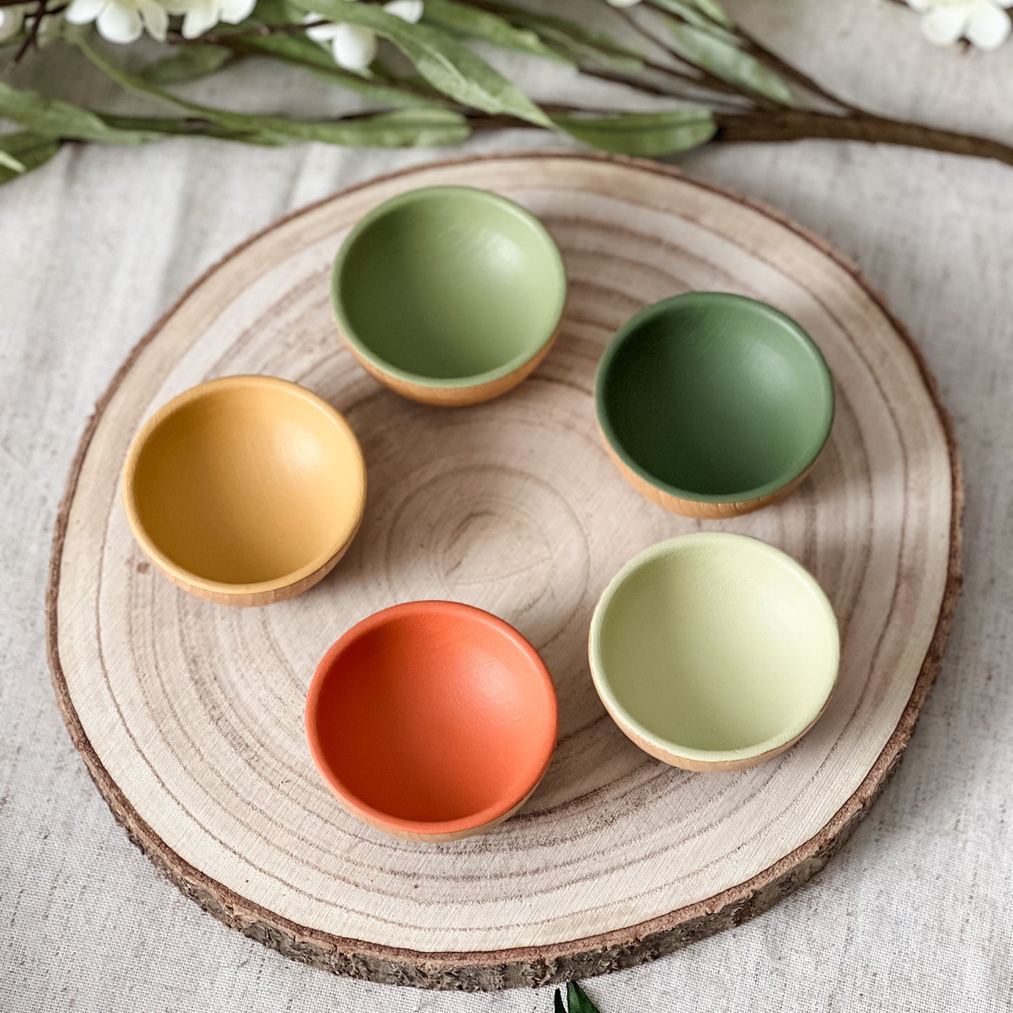 Spring Sorting Bowls - Chickadees Wooden Toys