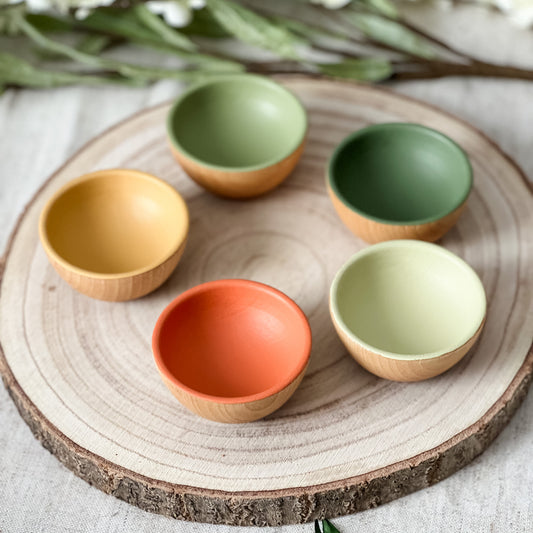 Spring Sorting Bowls - Chickadees Wooden Toys