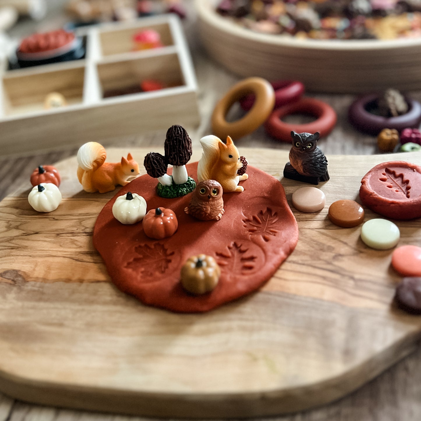 Autumn Woods Play Dough Tray