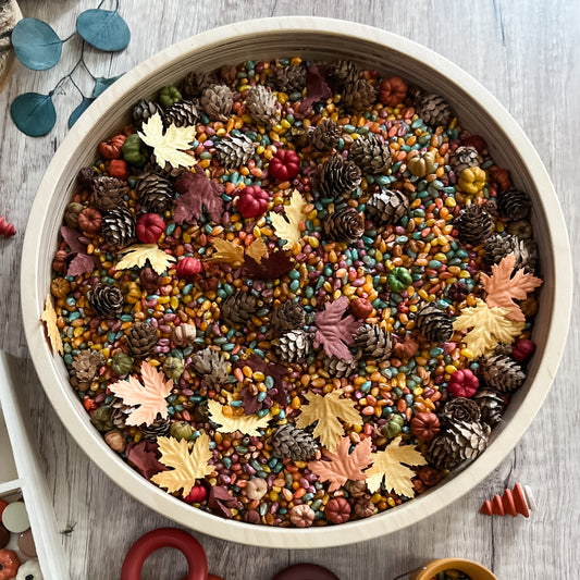 Autumn Time Sensory Bin Filler - Chickadees Wooden Toys