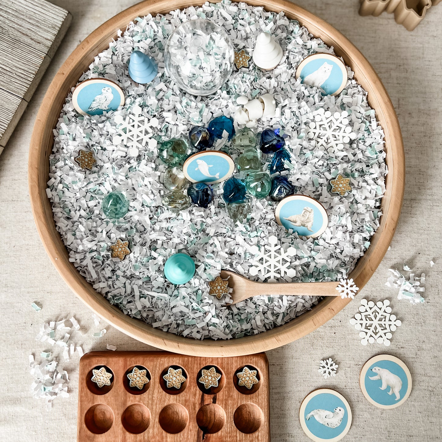 Arctic Dig & Play Sensory Bin - Chickadees Wooden Toys