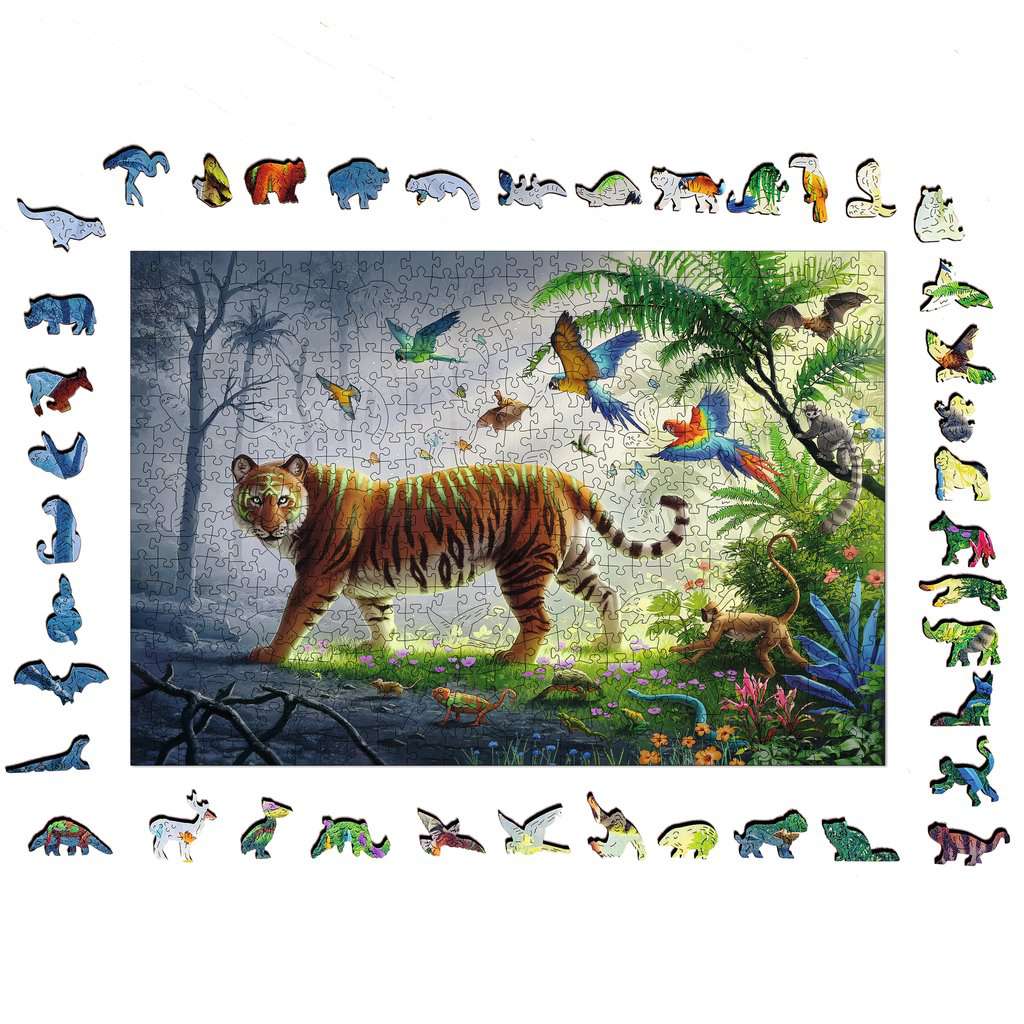 Jungle Tiger 500 Piece Wood Jigsaw Puzzle Ravensburger