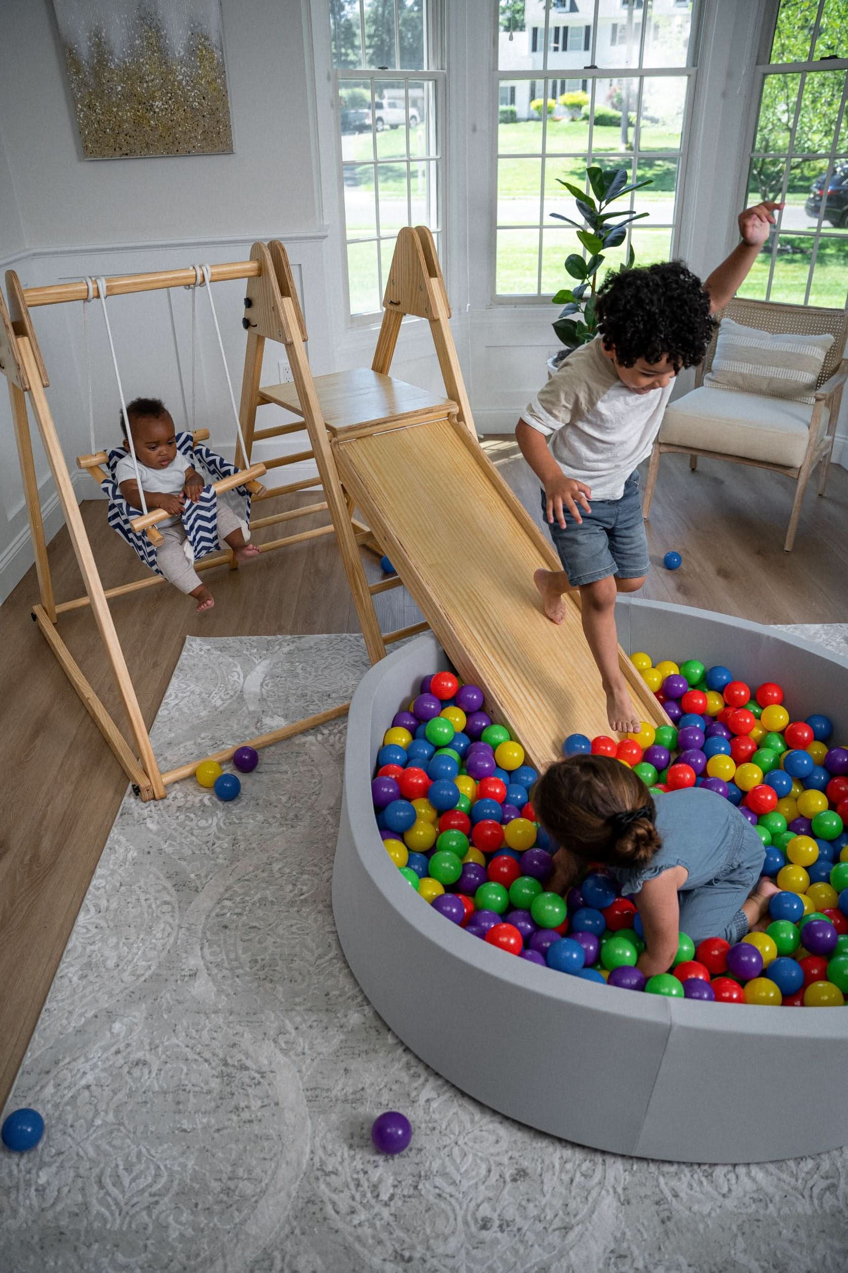 Juniper | Toddler Climber & Swing | Foldable - Chickadees Wooden Toys