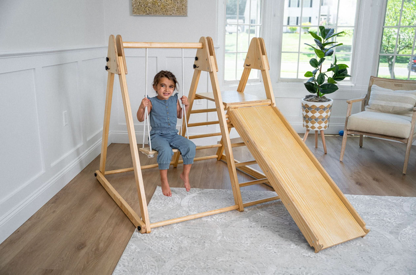 Juniper | Toddler Climber & Swing | Foldable - Chickadees Wooden Toys