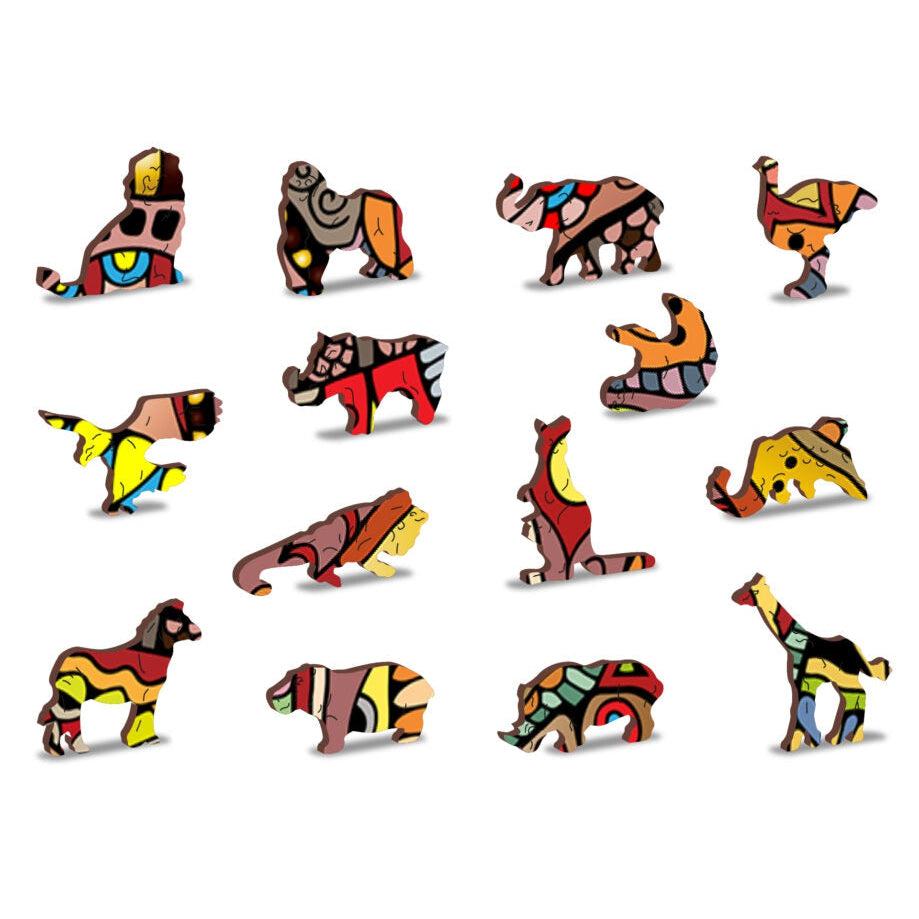 Magic Elephant 245 Piece Wood Jigsaw Puzzle Wooden City