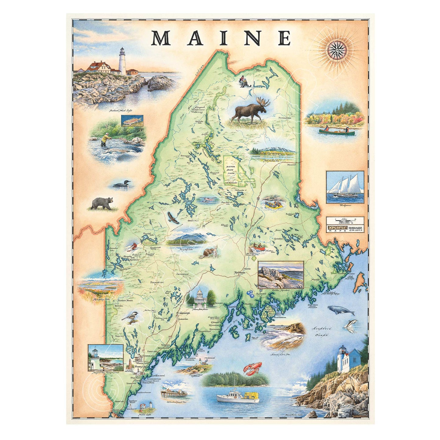 Maine 1000 Piece Jigsaw Puzzle Xplorer Maps