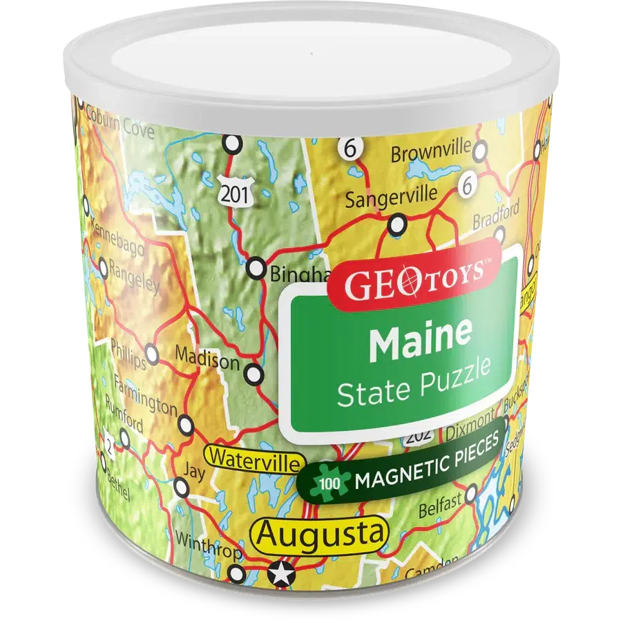Maine State 100 Piece Magnetic Jigsaw Puzzle Geotoys