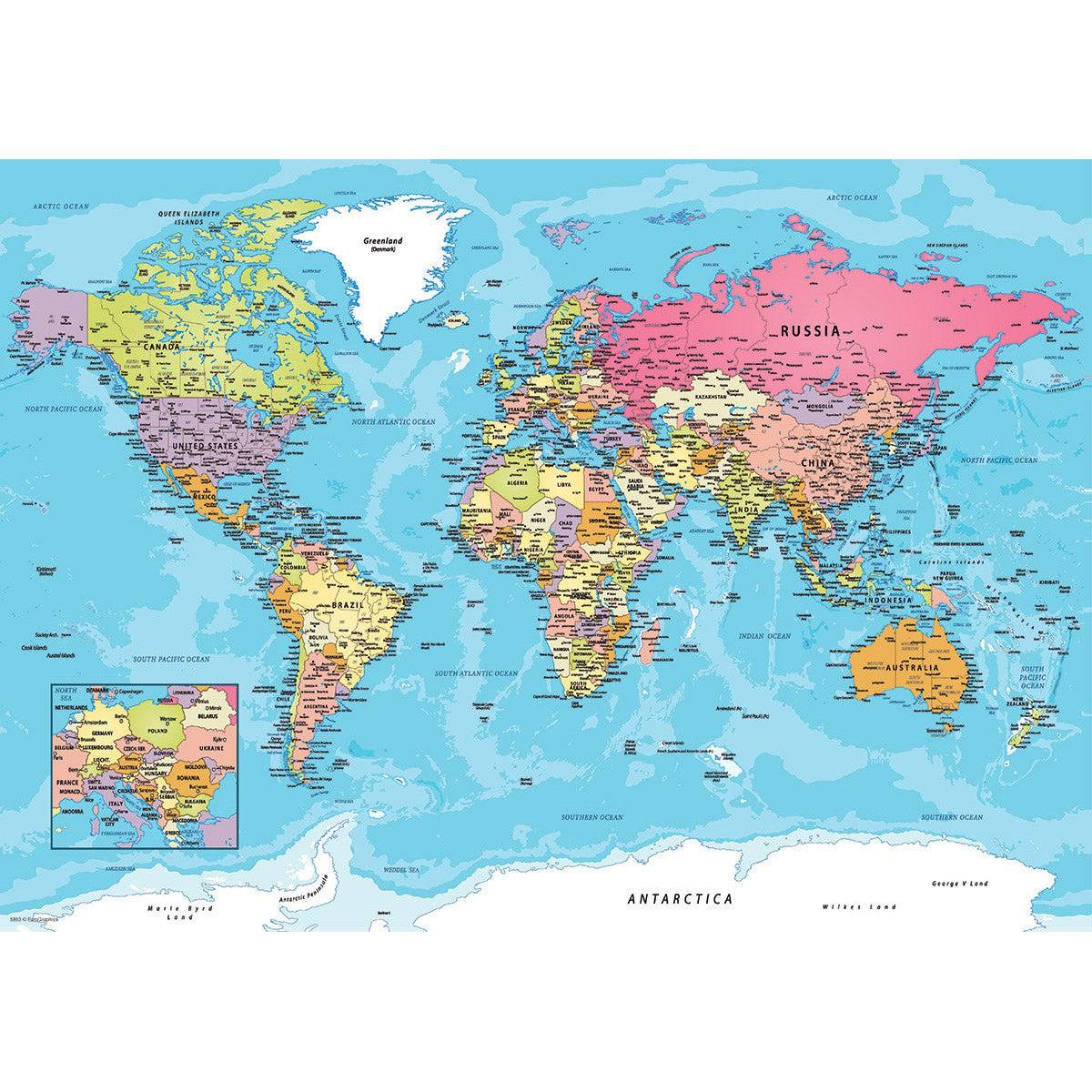Map of the World 550 Piece Jigsaw Puzzle in Tin Eurographics