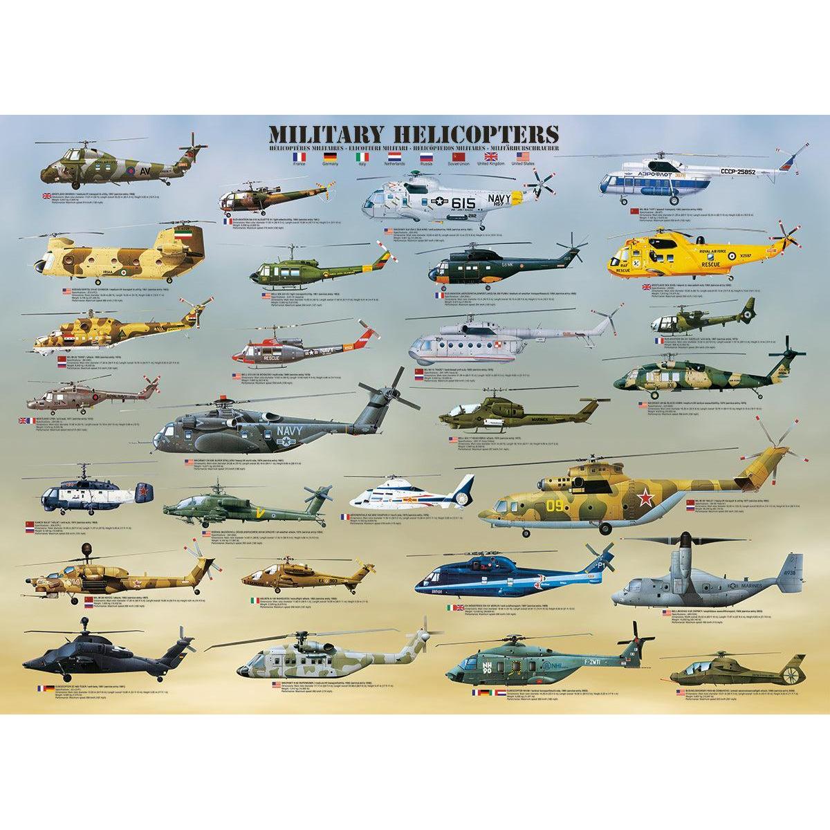 Military Helicopters 500 Piece Jigsaw Puzzle Eurographics
