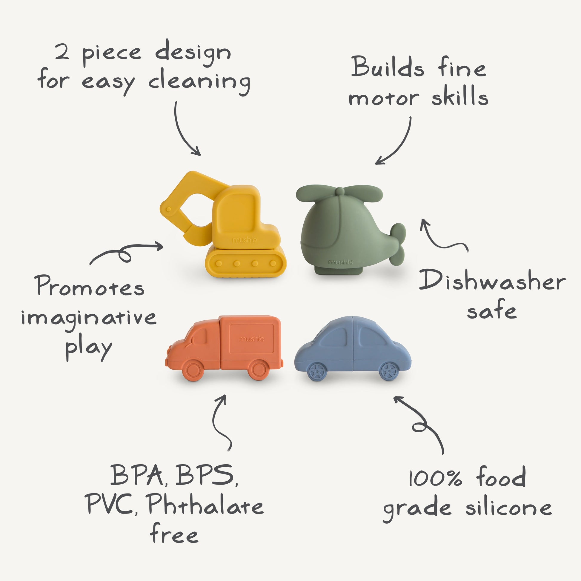 Vehicles Mold Free Bath Play Set - Chickadees Wooden Toys