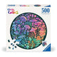 Mushrooms "Circle of Colors" 500 Piece Round Jigsaw Puzzle Ravensburger