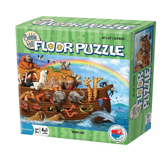 Noah's Ark 36 Piece Floor Jigsaw Puzzle Cobble Hill - Chickadees Wooden Toys
