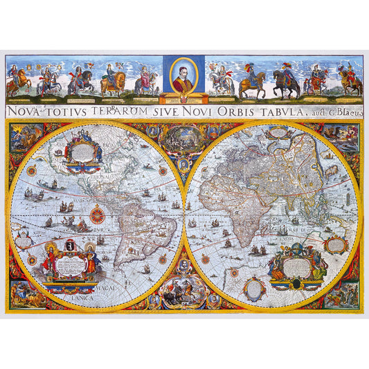 Nova Terrarum Antique Map 750 Piece Wood Jigsaw Puzzle Wooden City - Chickadees Wooden Toys