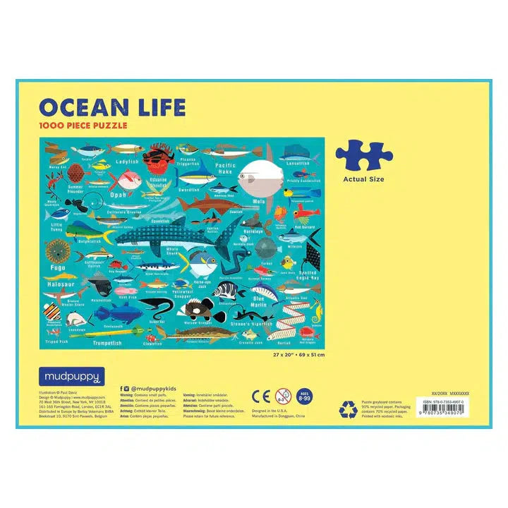 Ocean Life 1000 Piece Jigsaw Puzzle Mudpuppy