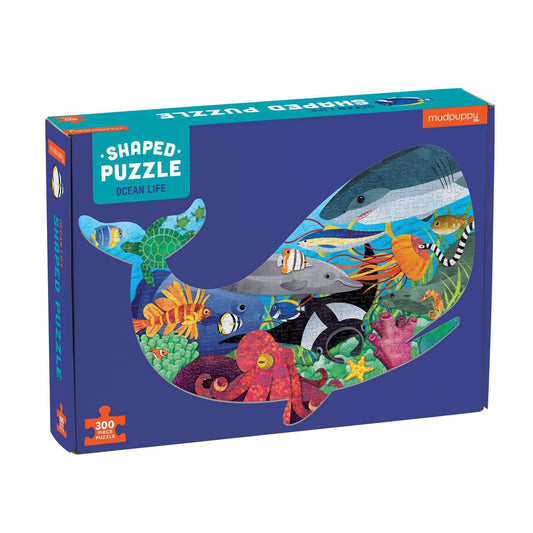 Ocean Life 300 Piece Shaped Jigsaw Puzzle Mudpuppy