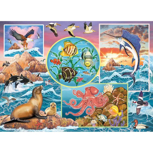 Ocean Magic 350 Piece Family Jigsaw Puzzle Cobble Hill - Chickadees Wooden Toys