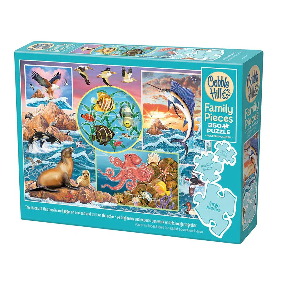 Ocean Magic 350 Piece Family Jigsaw Puzzle Cobble Hill - Chickadees Wooden Toys