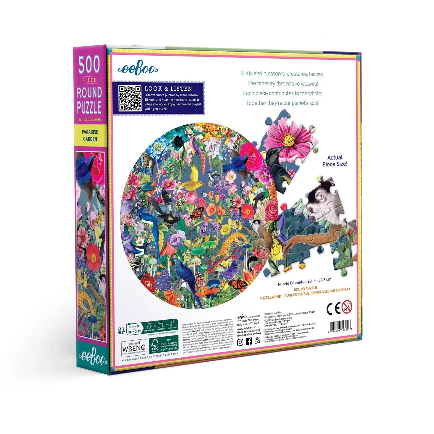 Paradise Garden 500 Piece Round Jigsaw Puzzle eeBoo