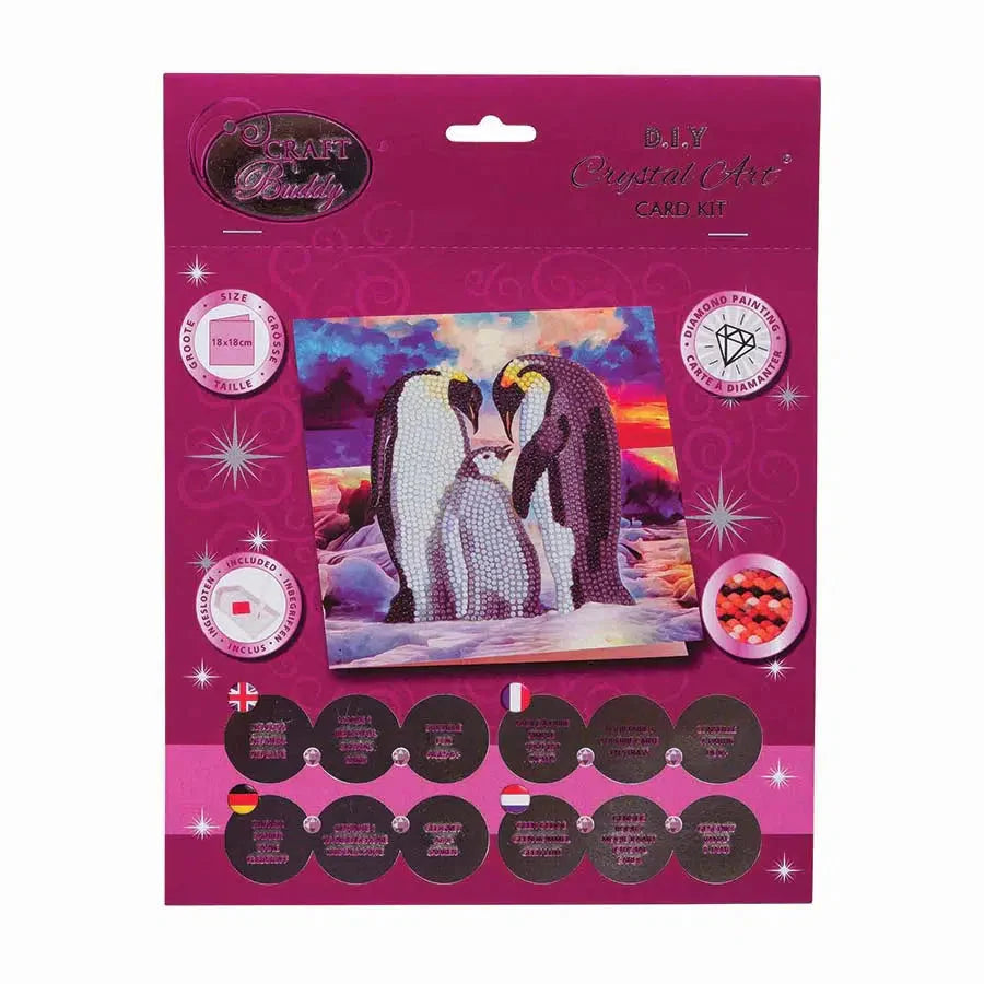 Penguin Family Crystal Art Card Kit Craft Buddy