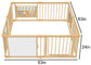 Wooden Baby Playpen with Mirror & Whiteboard Panel – Foldable 63" x 63" Montessori Sensory Play Yard