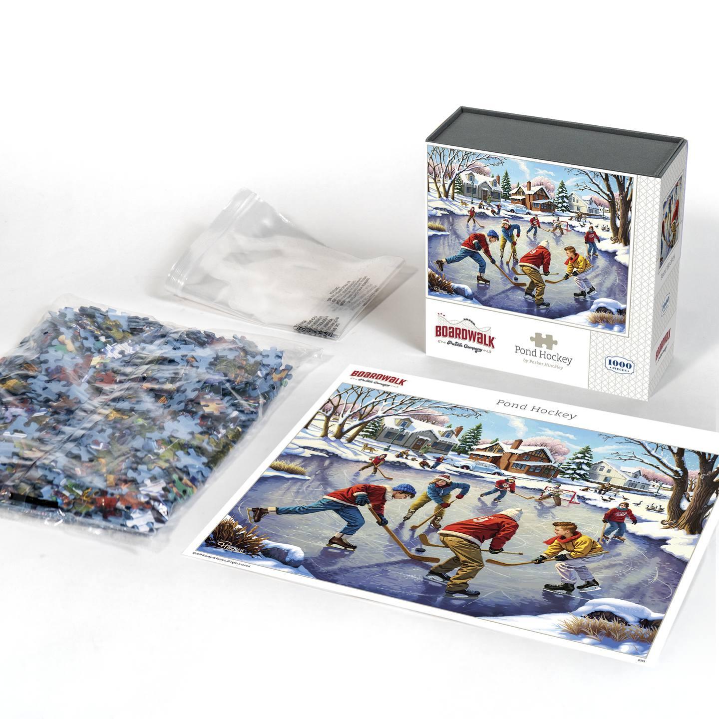 Pond Hockey 1000 Piece Jigsaw Puzzle Boardwalk