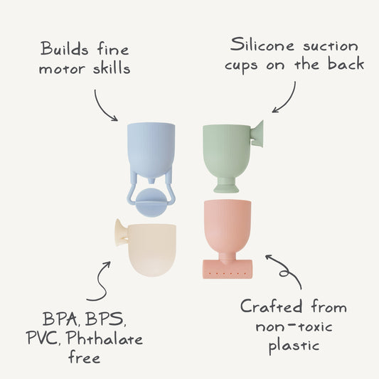 Pour and Play Bath Set - Chickadees Wooden Toys