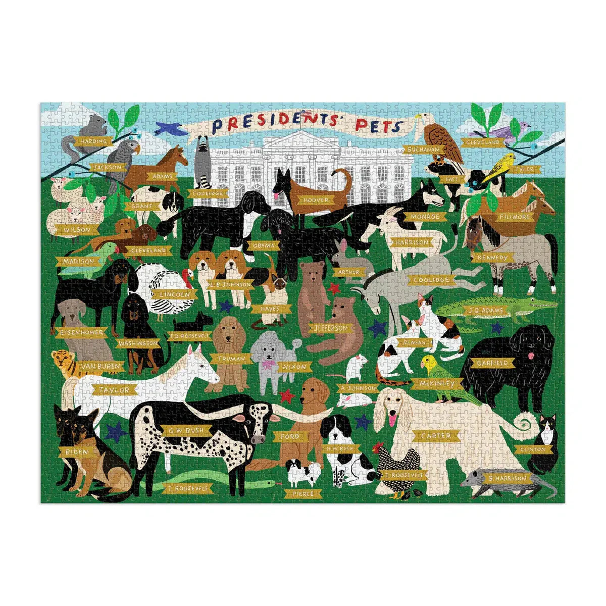 Presidents' Pets 2000 Piece Jigsaw Puzzle Galison