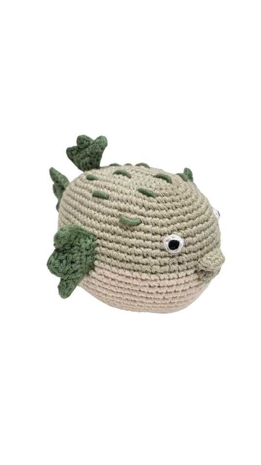 Beach Baby Toy - Puffer Fish Rattle - Chickadees Wooden Toys