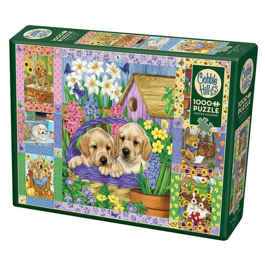 Puppies & Posies 1000 Piece Jigsaw Puzzle Cobble Hill