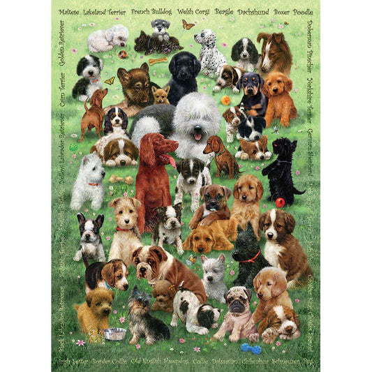 Puppy Love 350 Piece Family Jigsaw Puzzle Cobble Hill - Chickadees Wooden Toys