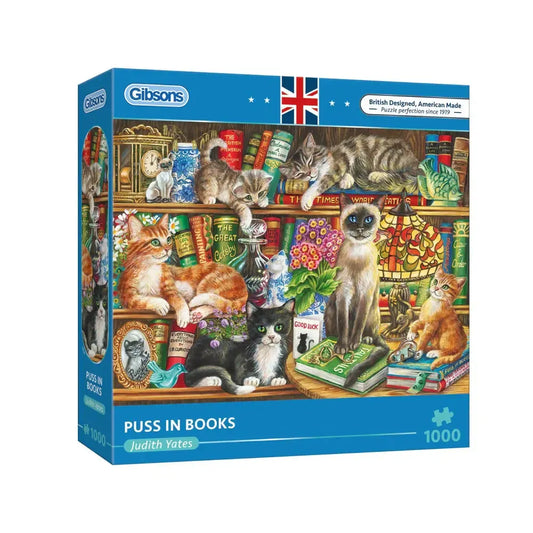 Puss In Books 1000 Piece Jigsaw Puzzle Gibsons