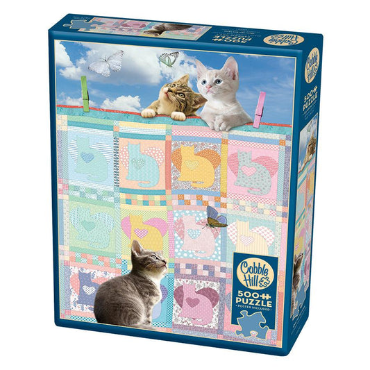 Quilted Kittens 500 Piece Jigsaw Puzzle Cobble Hill