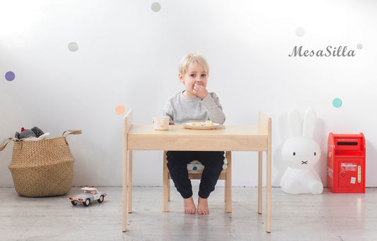 Mesasilla Primary Adjustable Table Set - with drawer-Bear Elephant Car Rabbit  Star - Height Adjustable