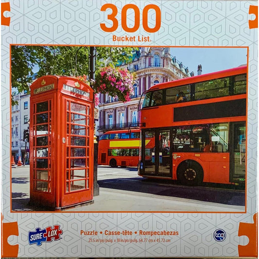 Red Phone Booth Bucket List 300 Piece Jigsaw Puzzle Sure Lox