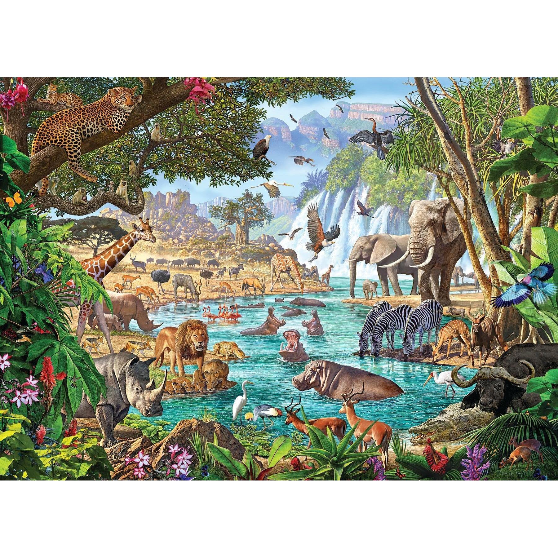 River of Life 350 Piece Family Jigsaw Puzzle Cobble Hill - Chickadees Wooden Toys