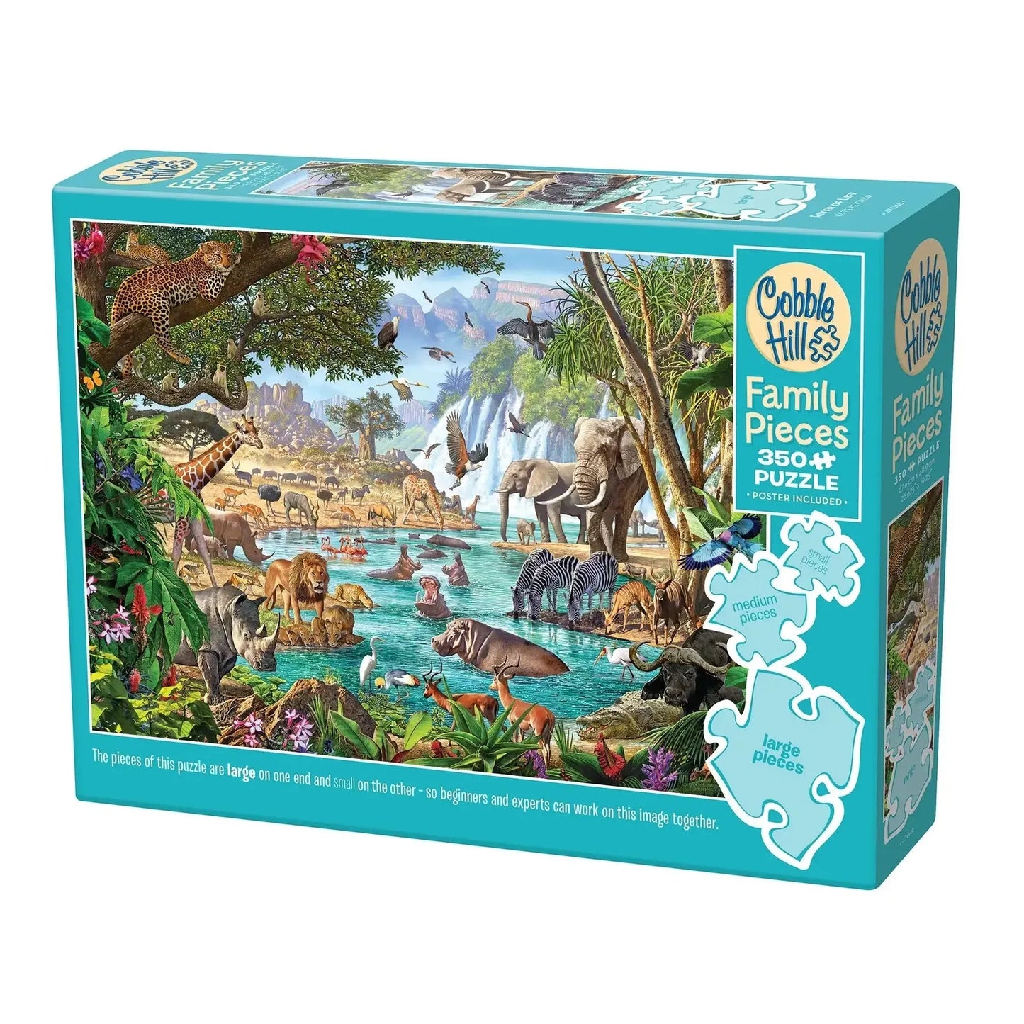 River of Life 350 Piece Family Jigsaw Puzzle Cobble Hill - Chickadees Wooden Toys