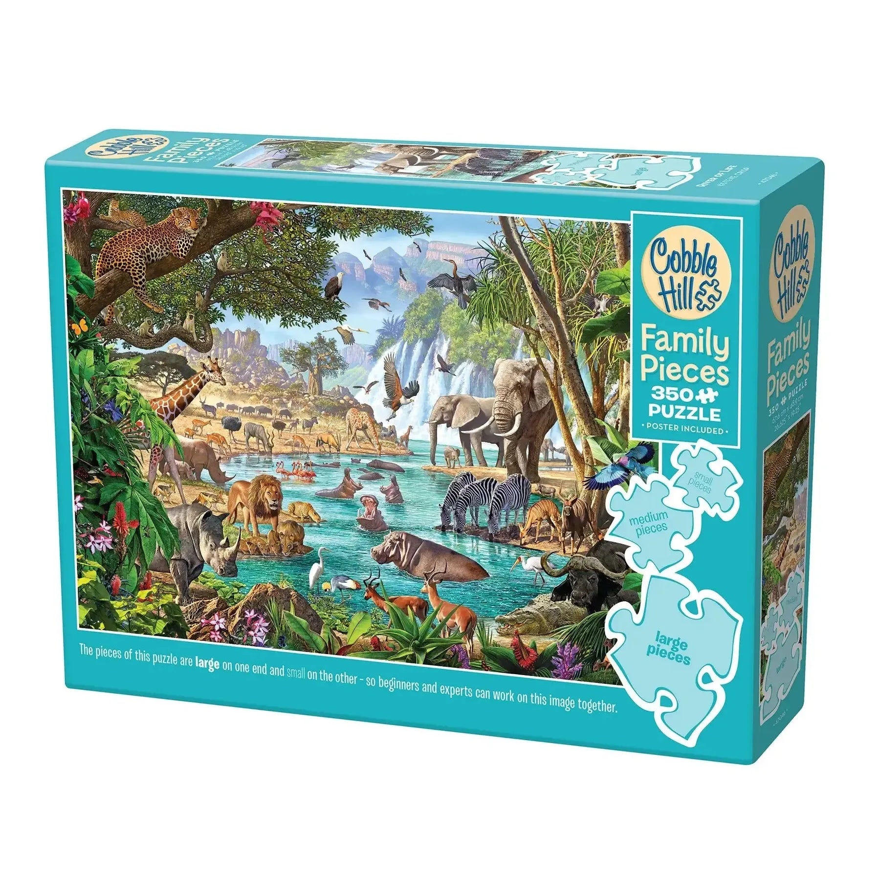 River of Life 350 Piece Family Jigsaw Puzzle Cobble Hill - Chickadees Wooden Toys