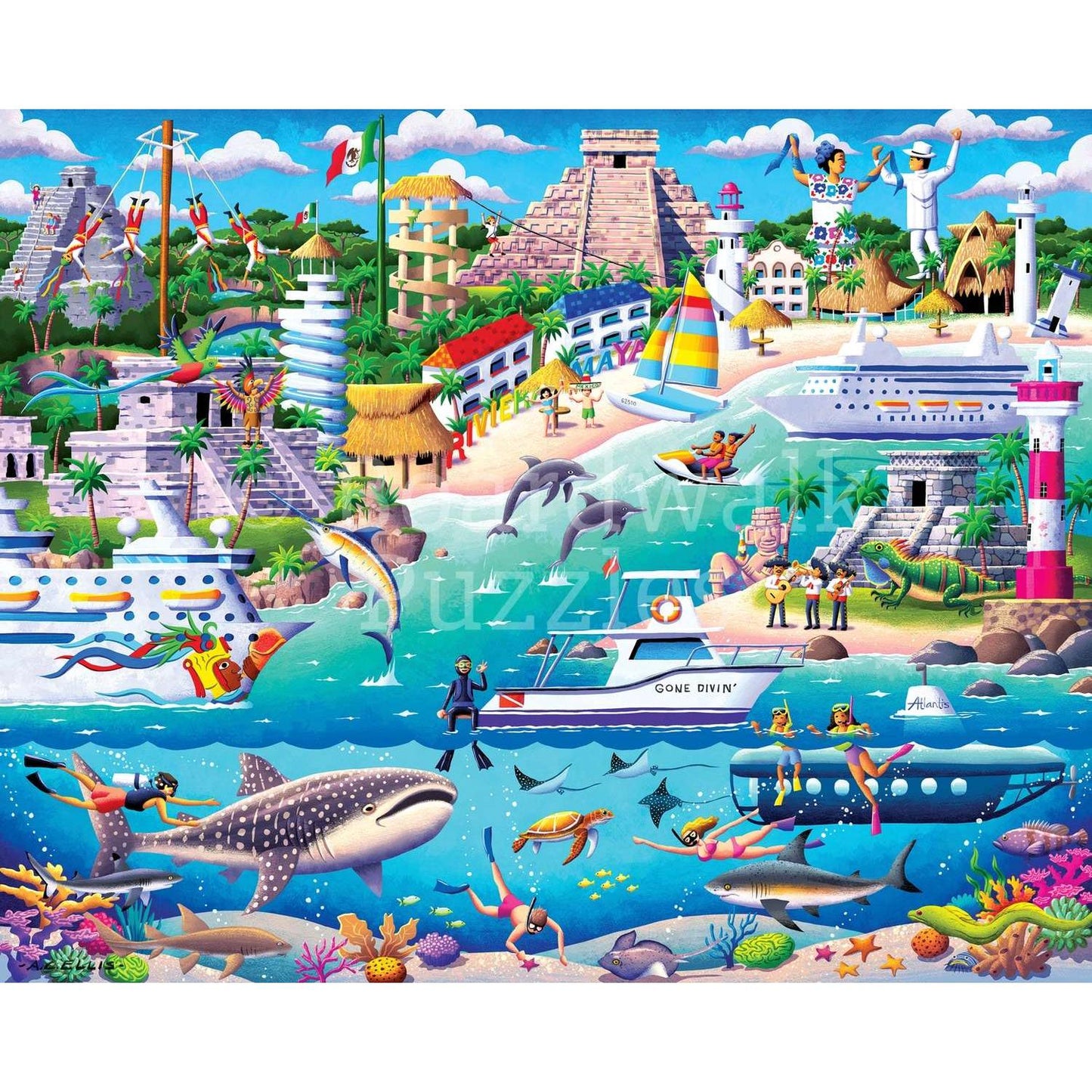 Riviera Maya 500 Piece Jigsaw Puzzle Boardwalk