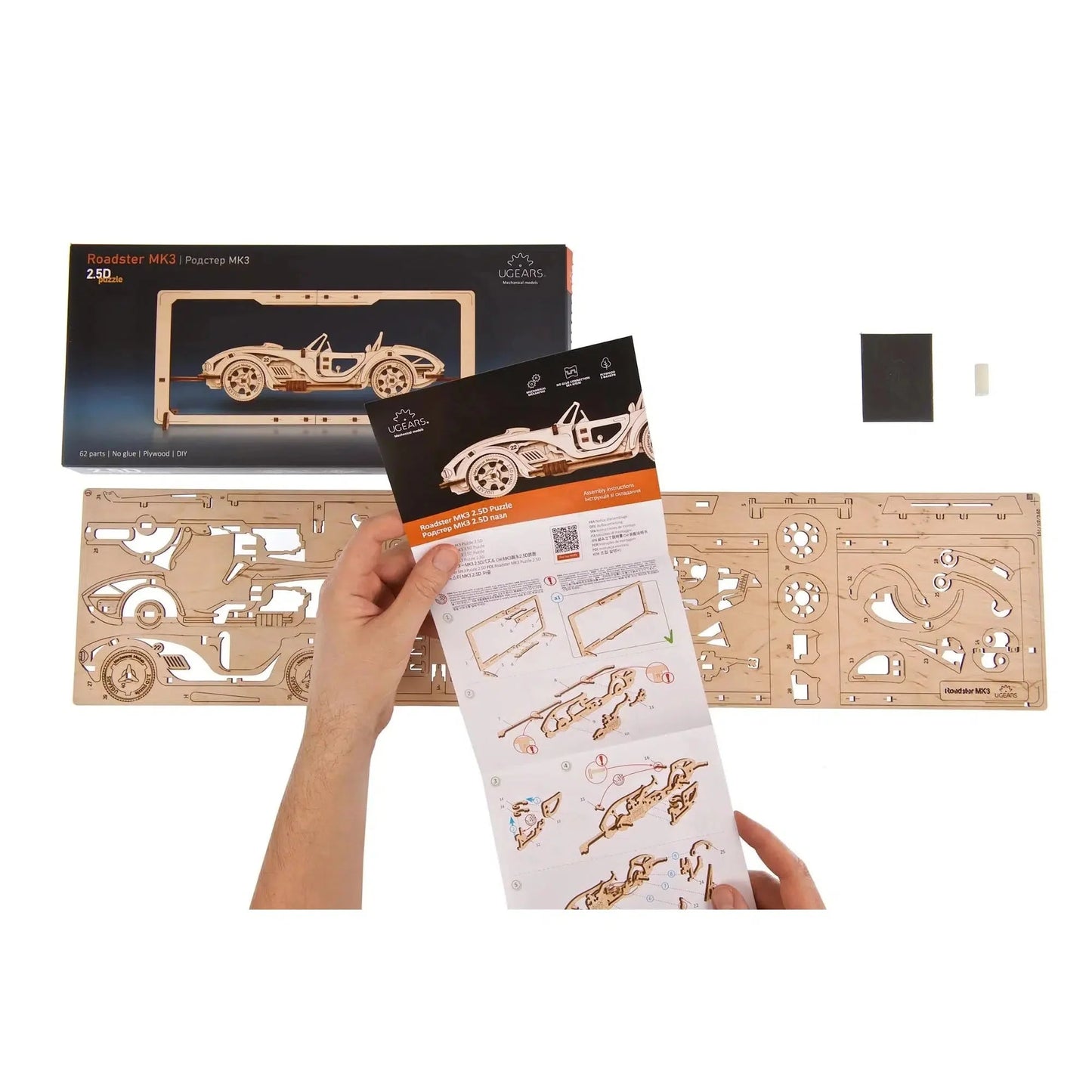 Roadster MK3 2.5D Wood Model Kit UGEARS