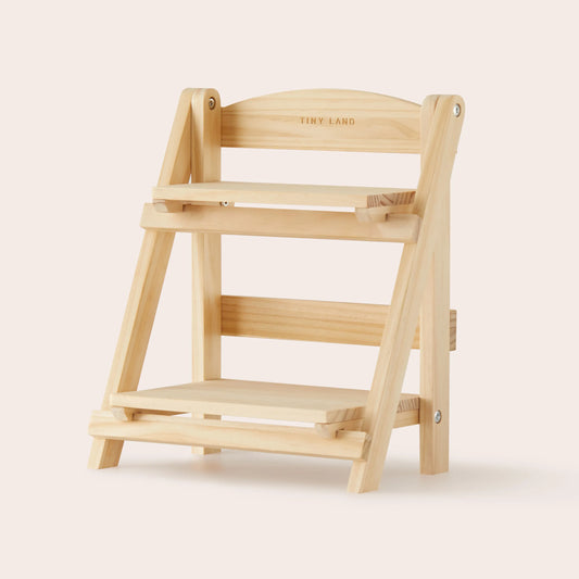 Tiny Land® Play Kitchen Accessories – Play Kitchen Food Storage: Versatile Wooden Rack for Play Food - Chickadees Wooden Toys