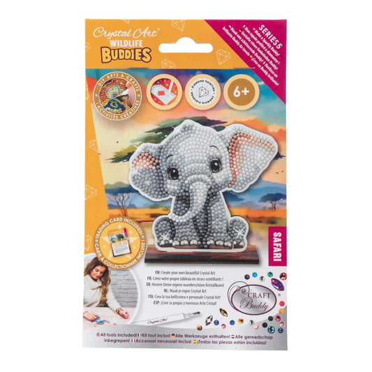 Safari Elephant "Wildlife" Crystal Art Buddies Kit Craft Buddy