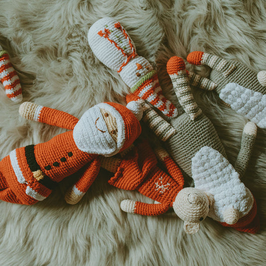 Handmade Santa Doll Rattle - Large - Chickadees Wooden Toys