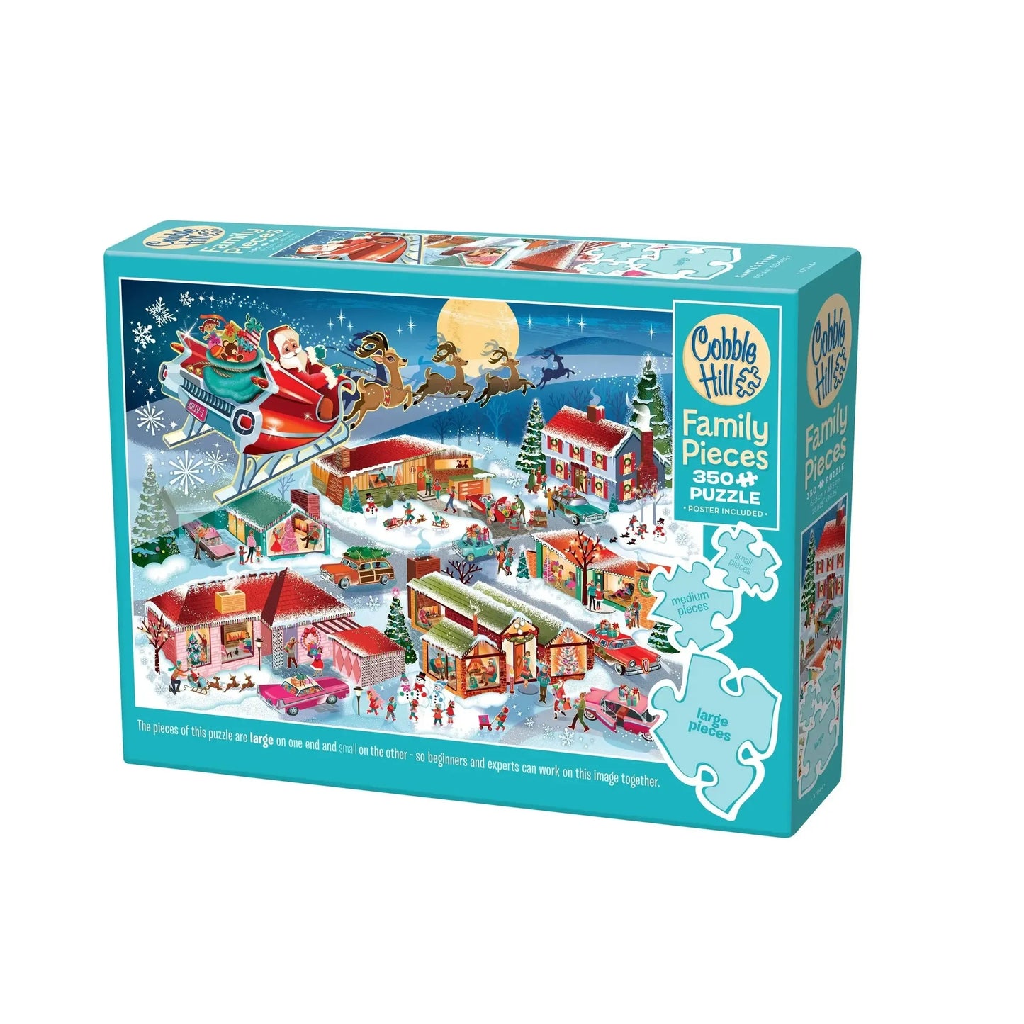 Santa's Flyby 350 Piece Family Jigsaw Puzzle Cobble Hill